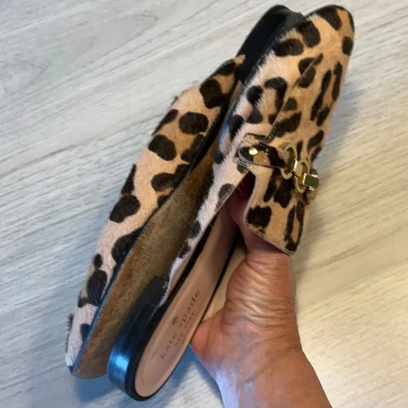 Kate Spade Cece Too Calf Hair Leopard Print Mules Brown Black - Size 7 Medium - Picture 6 of 16